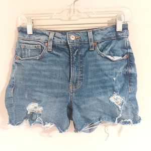 O.G high rise distressed jean shorts
